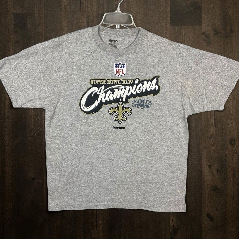 New Orleans Saints Super Bowl XLIV Champions Shirt NFL Football Tshirt Gray